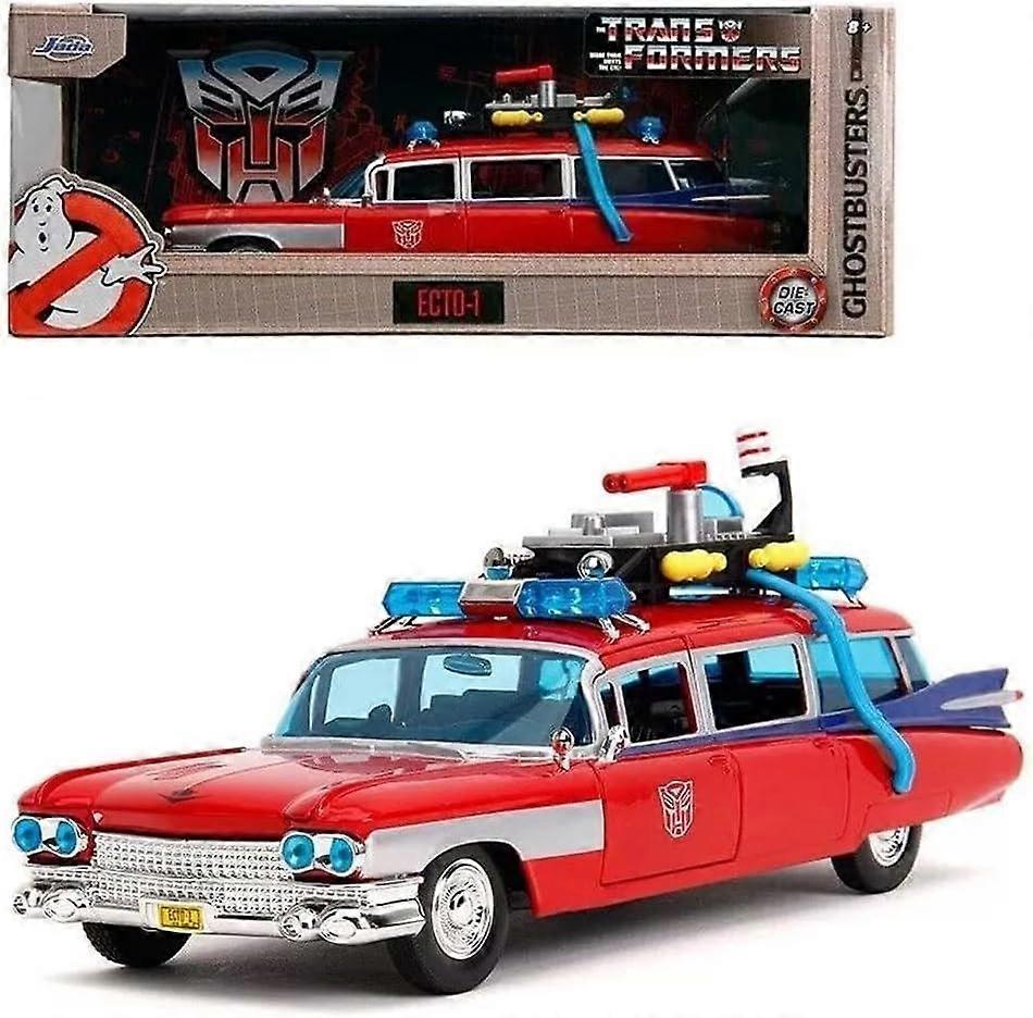 Jada - Transformers X Ghostbusters Ecto-1 W/Prime Graphics Die-Cast 1:32 Toy
