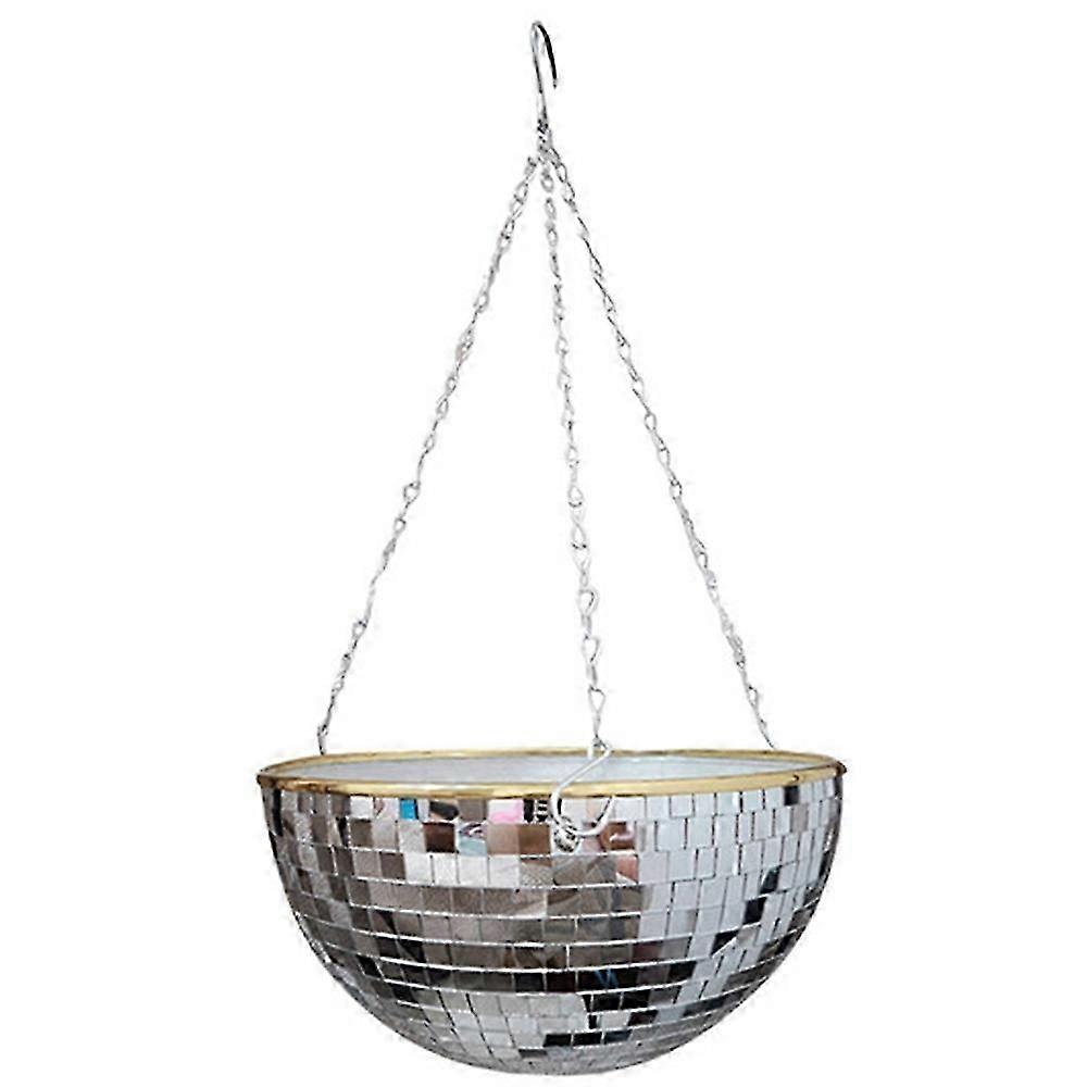 Disco Ball Hanging Planter Vase with Drainage - Ideal for Mirroring Decor & Room Basket Display
