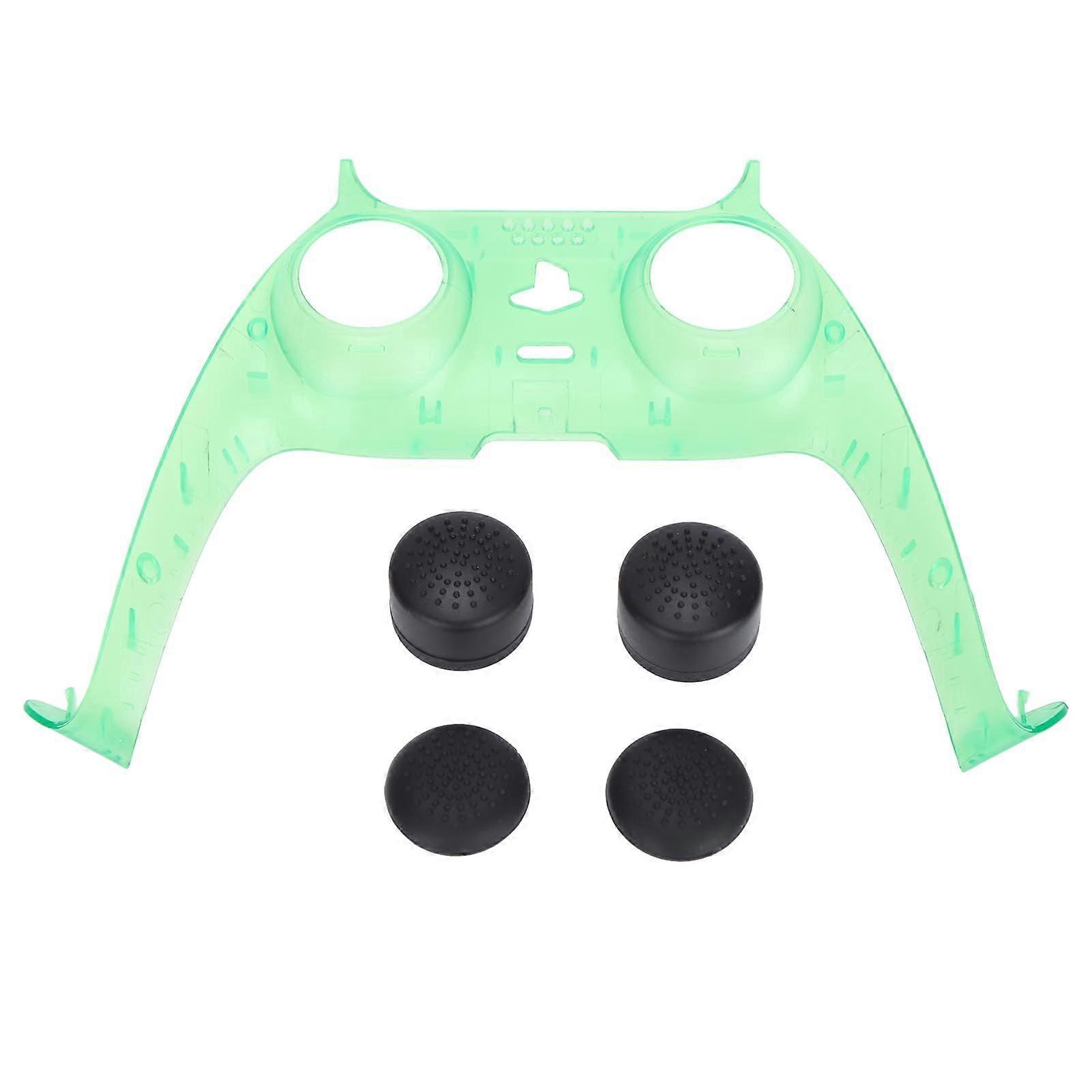 Controller Accessories Translucent Controller Faceplate Thumb Stick Grips for PS5 DualSense Wireless ControllerGreen