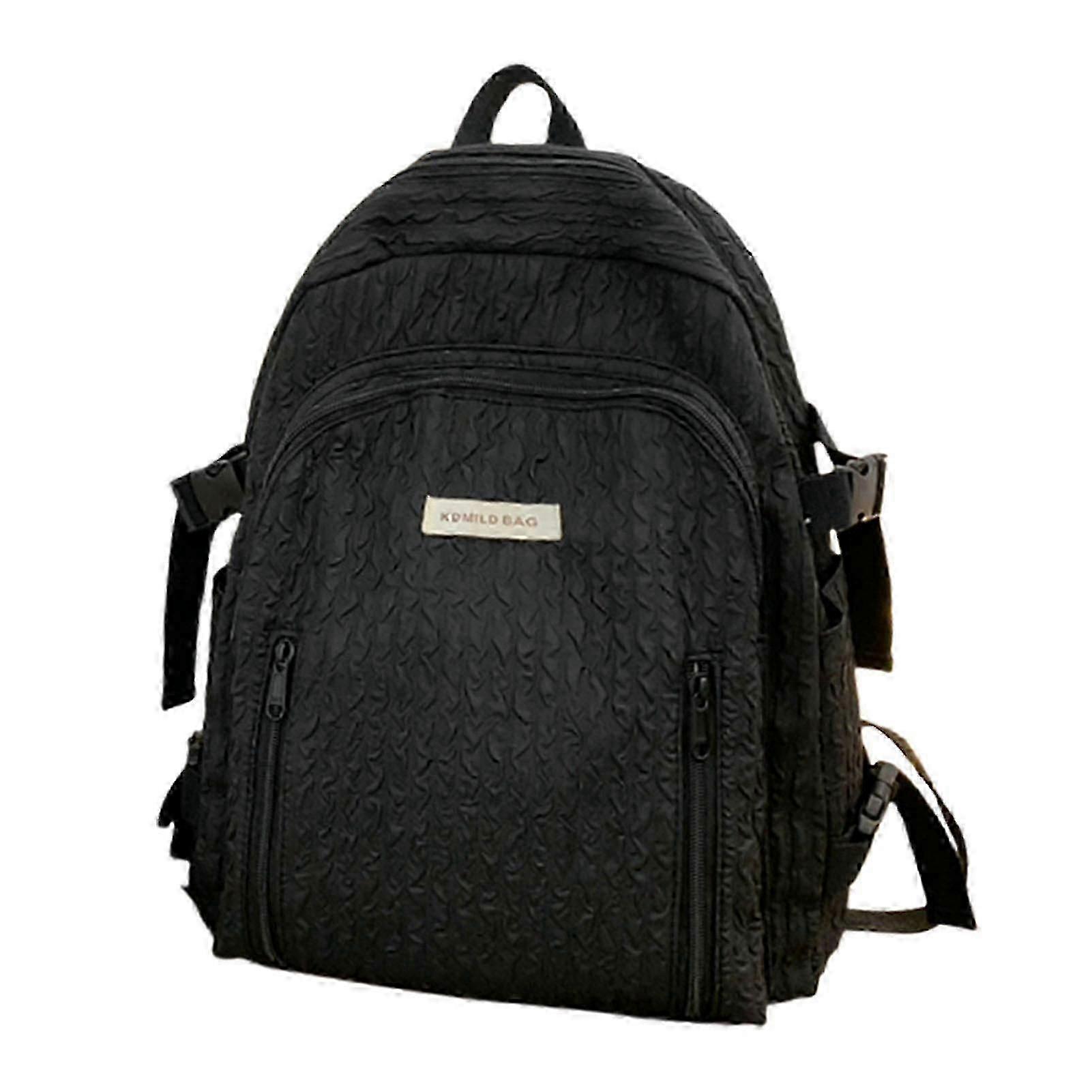 Students Backpack Large Capacity Waterproof Fashion Letter Solid Co...