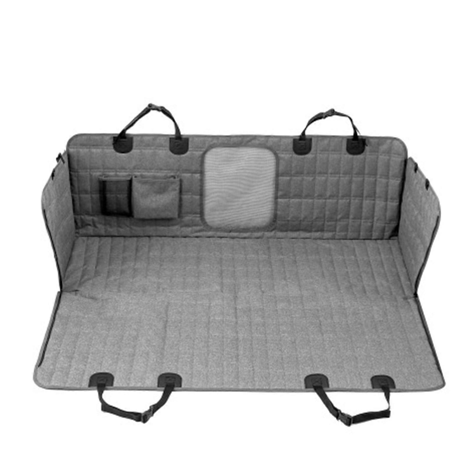 Dog Car Back Seat Cover Waterproof Oxford Cloth Breathable Mesh Design Pet Car Cover for Dogs Cats Grey