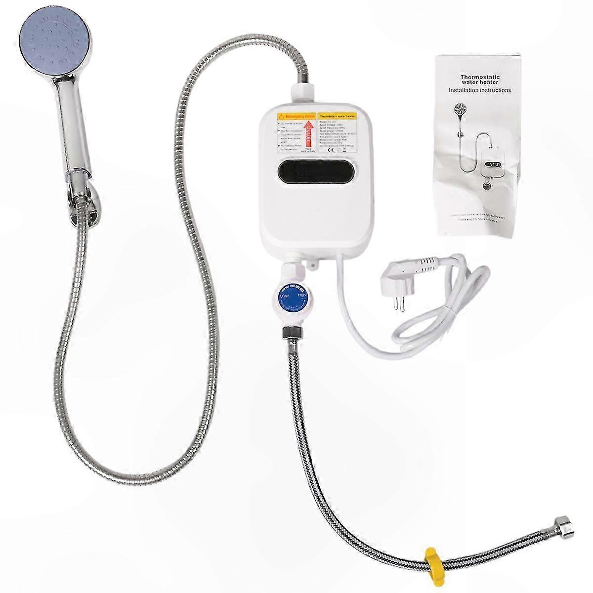 3500W Fast Heating Faucet with EU Plug for Bathroom Shower Use