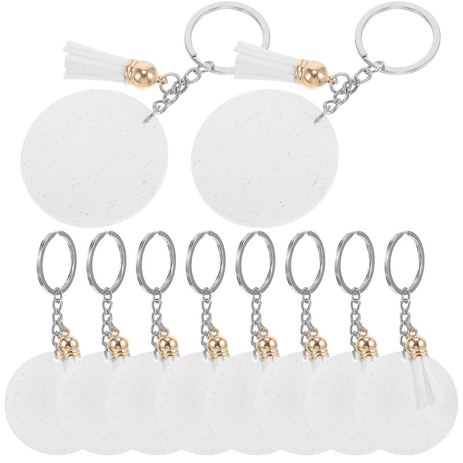 DIY Acrylic Keychain Blanks White Color for Decoration Suitable for Crafting 10 Pieces