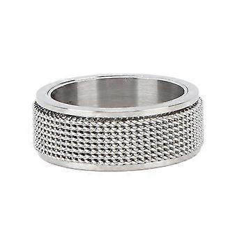 8MM Mens Spinner Ring Noiseless Titanium Steel Cool Anxiety Ring for Anxiety Stress Relieving