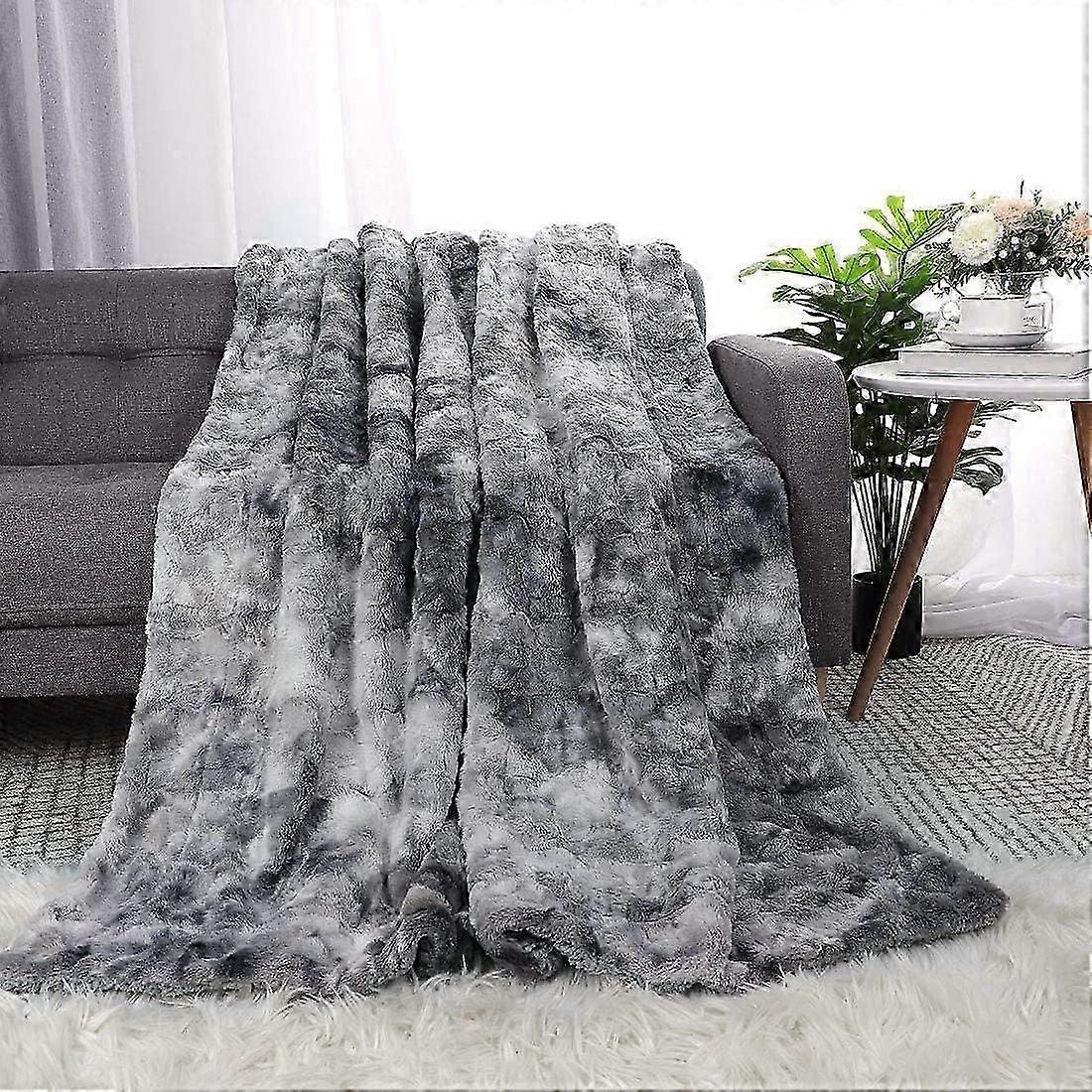 Fuzzy Faux Fur Throw Blanket - Super Soft and Cozy - Luxury Fluffy Throw Blankets for Couch, Chair a
