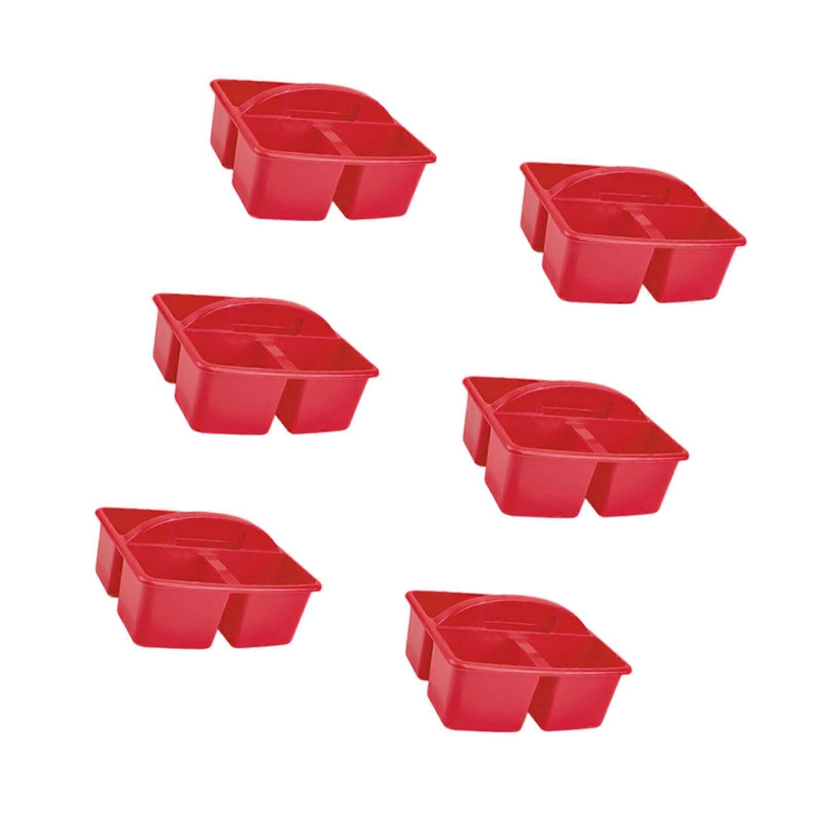 6Pcs Storage Basket With Handle 3 Section Art Supplies Organiser Storage Bin With Handle Stackable for Kitchen Bathroom Multicolor