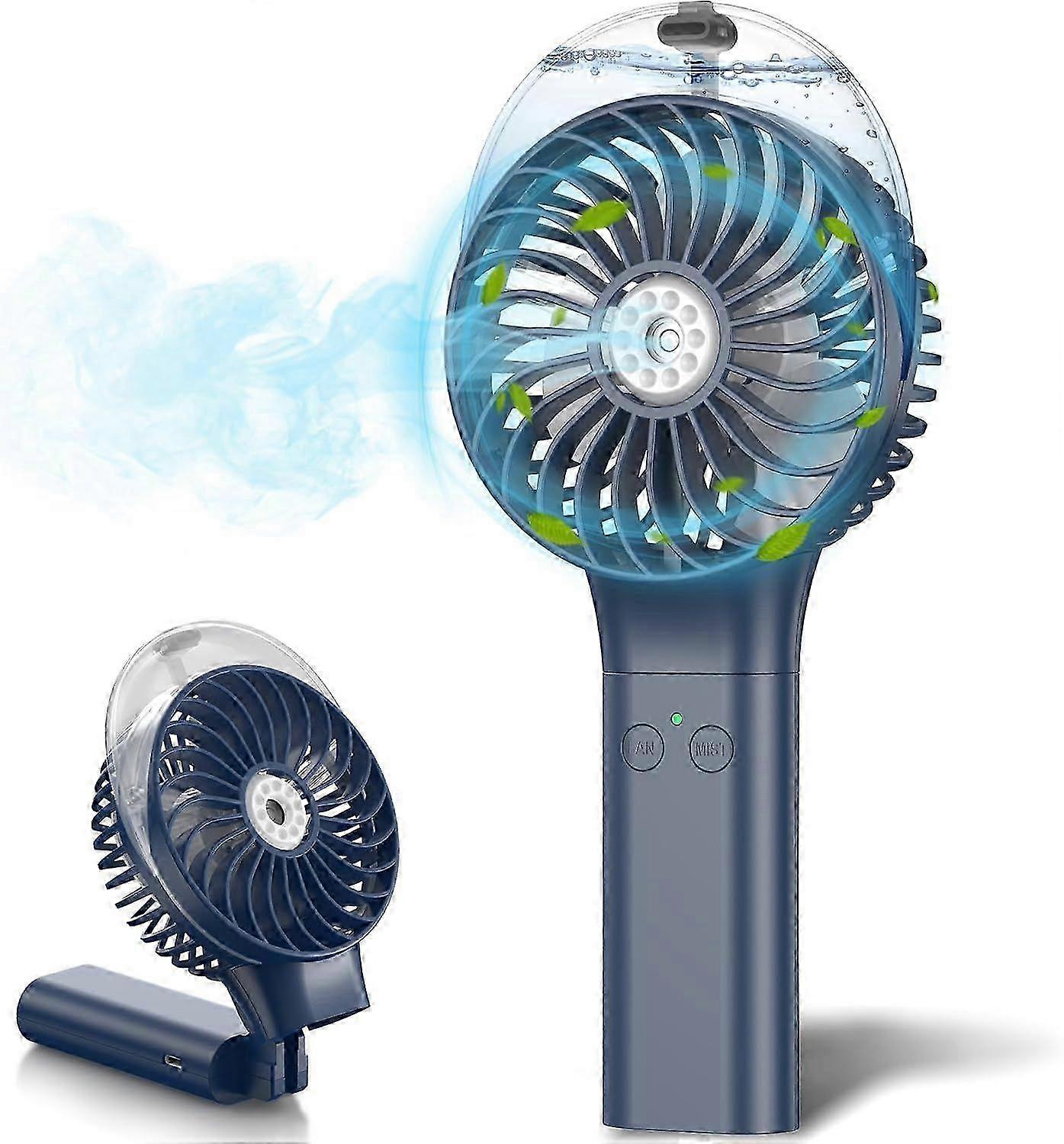2025 Latest Model Portable Misting Fan, 180 Foldable Handheld Personal Fan with Mist Spr