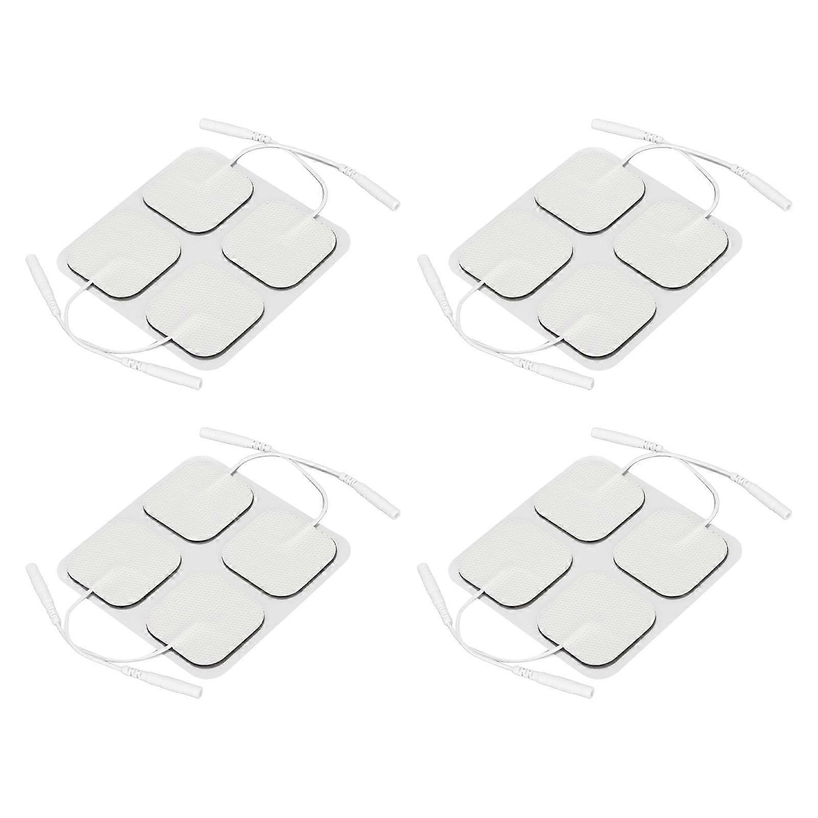 16pcs White Reusable 1.6in Square Electrode Pads for TENS Machine