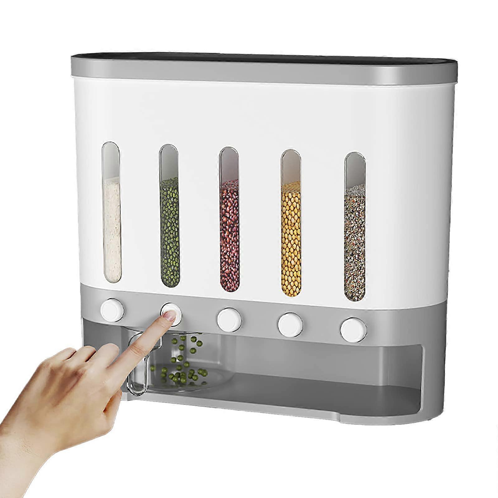 CHAMEEN Coarse Grain Barrel Bucket Rice Storage Box Wall Mounted Modern Cereal Dispenser Grain Storage Container
