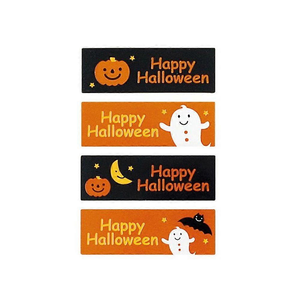 48pcs Adhesive Seal Sticker Halloween Elememts Design Square Decorative for Packaging