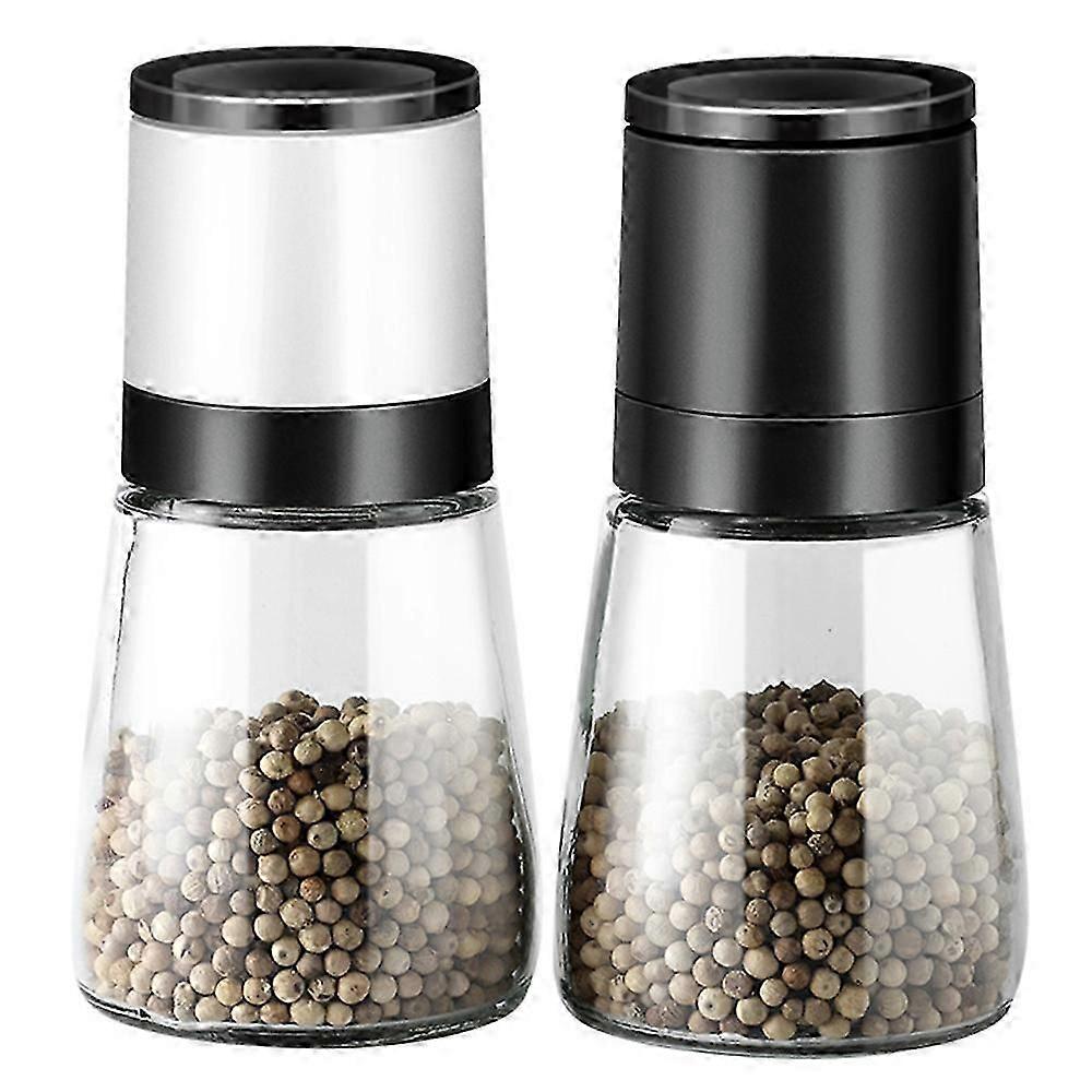 2 Pcs Premium Manual Salt Mill,clear Glass Pepper Grinder Adjustable