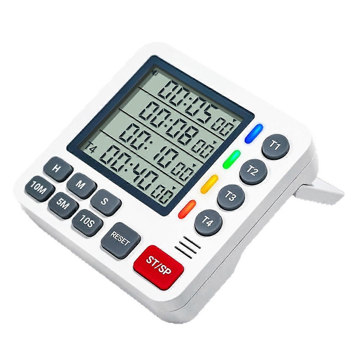 Magnetic 4-Channel 4-Group Timer LCD Display Timer Kitchen Cooking Experiment Milk Tea Learning Rem
