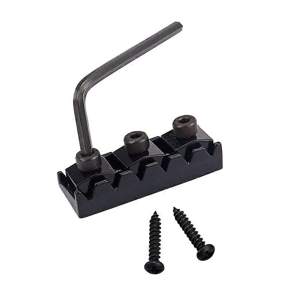 42mm Zink Alloy Elgitarr Låsmutter Stränglås med insexnyckel Gitarr Delar Tillbehör GAA02 (Svart)