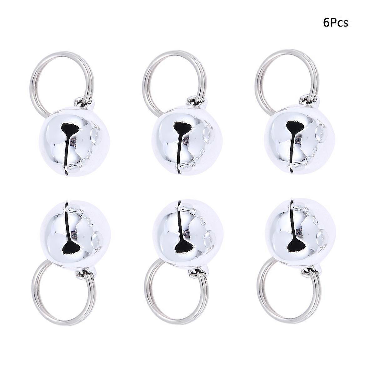 Pet Bells Copper Pendant for Pets 6Pcs Silver Decoration