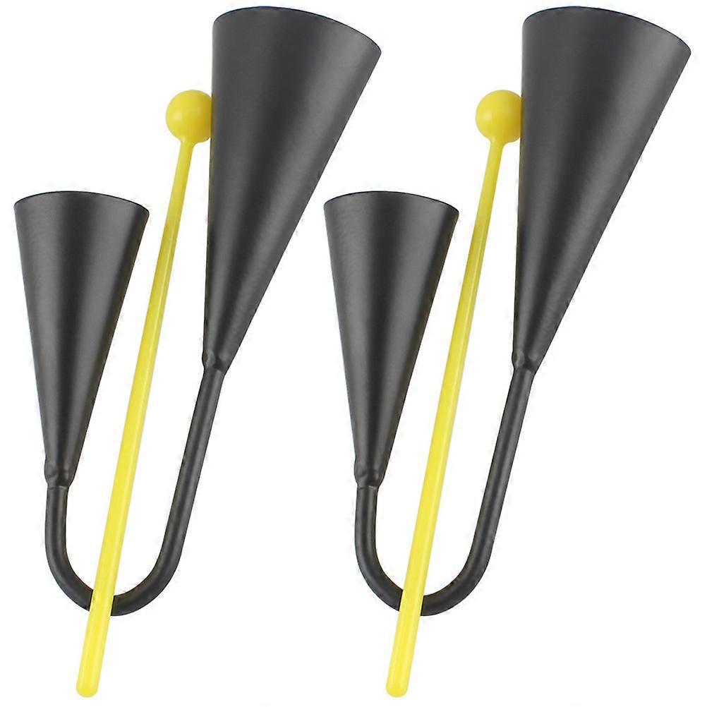 Metal Cowbell Instrument for Drum Set 2Sets Black Percussion Tool