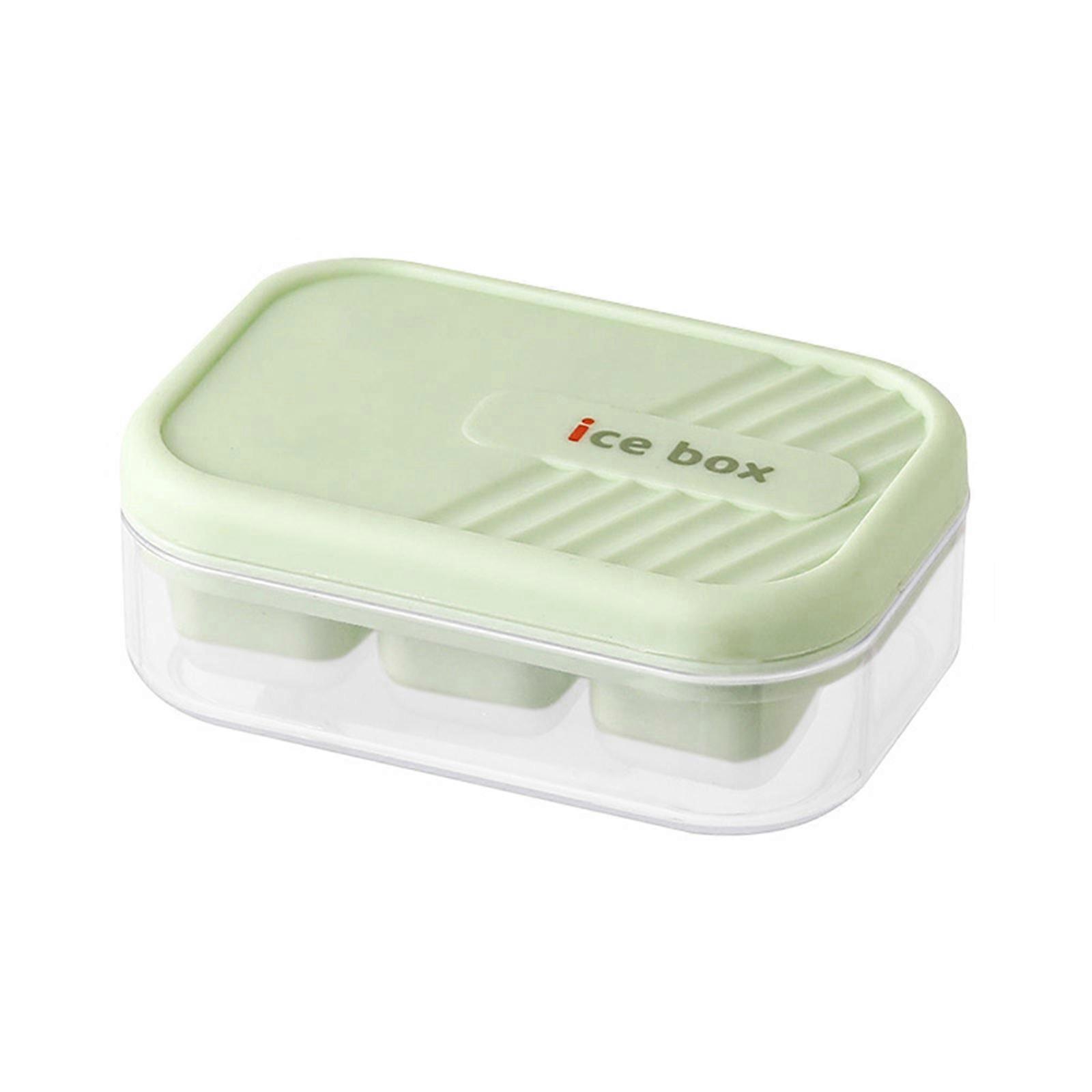 Silicone Ice Cube Tray With Lids 6-Cube Per Tray Stackable Design For Fridge