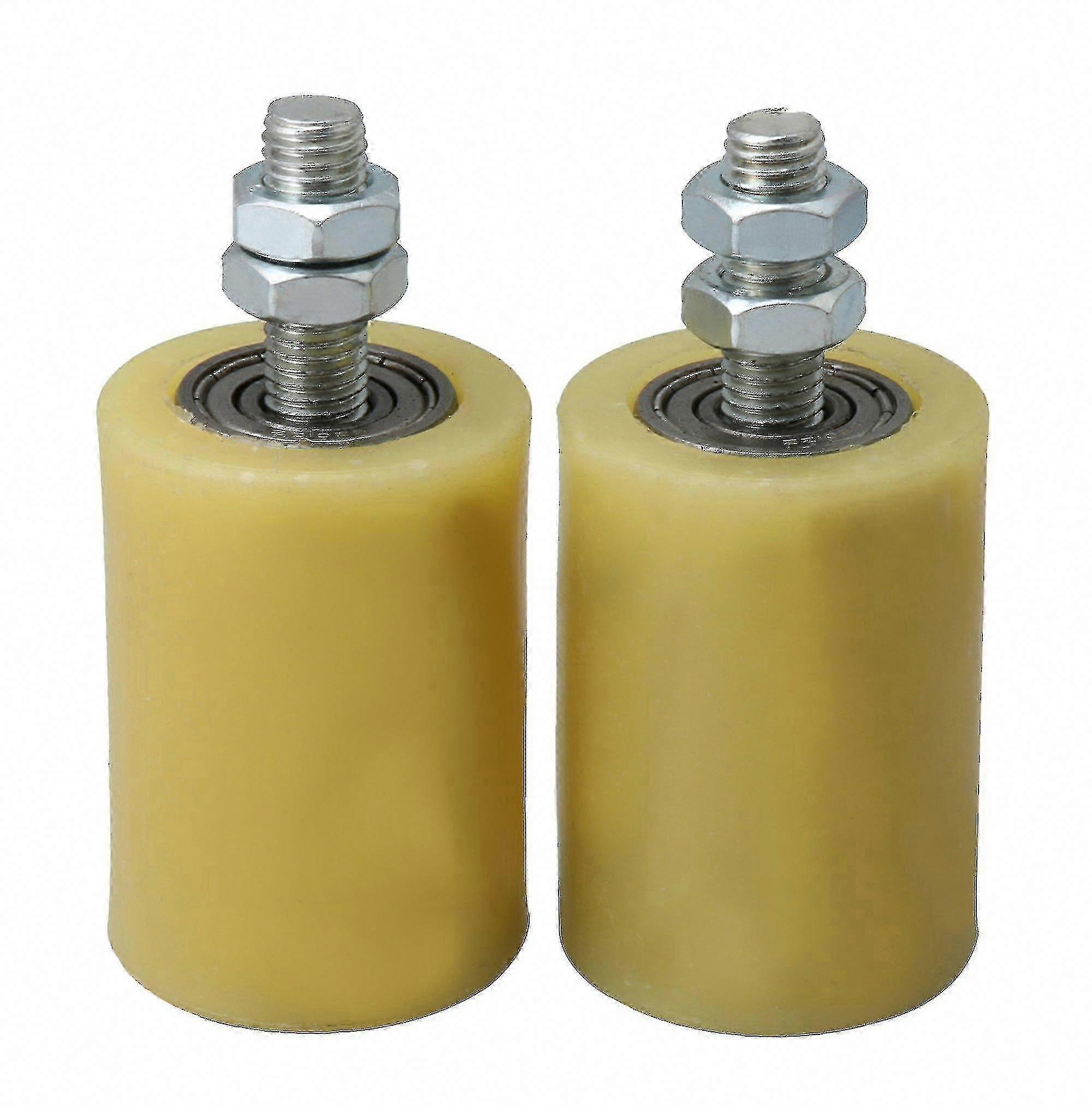 Yellow Steel Roller Bearing Sliding Gate Guide Wheels (2-Pack)