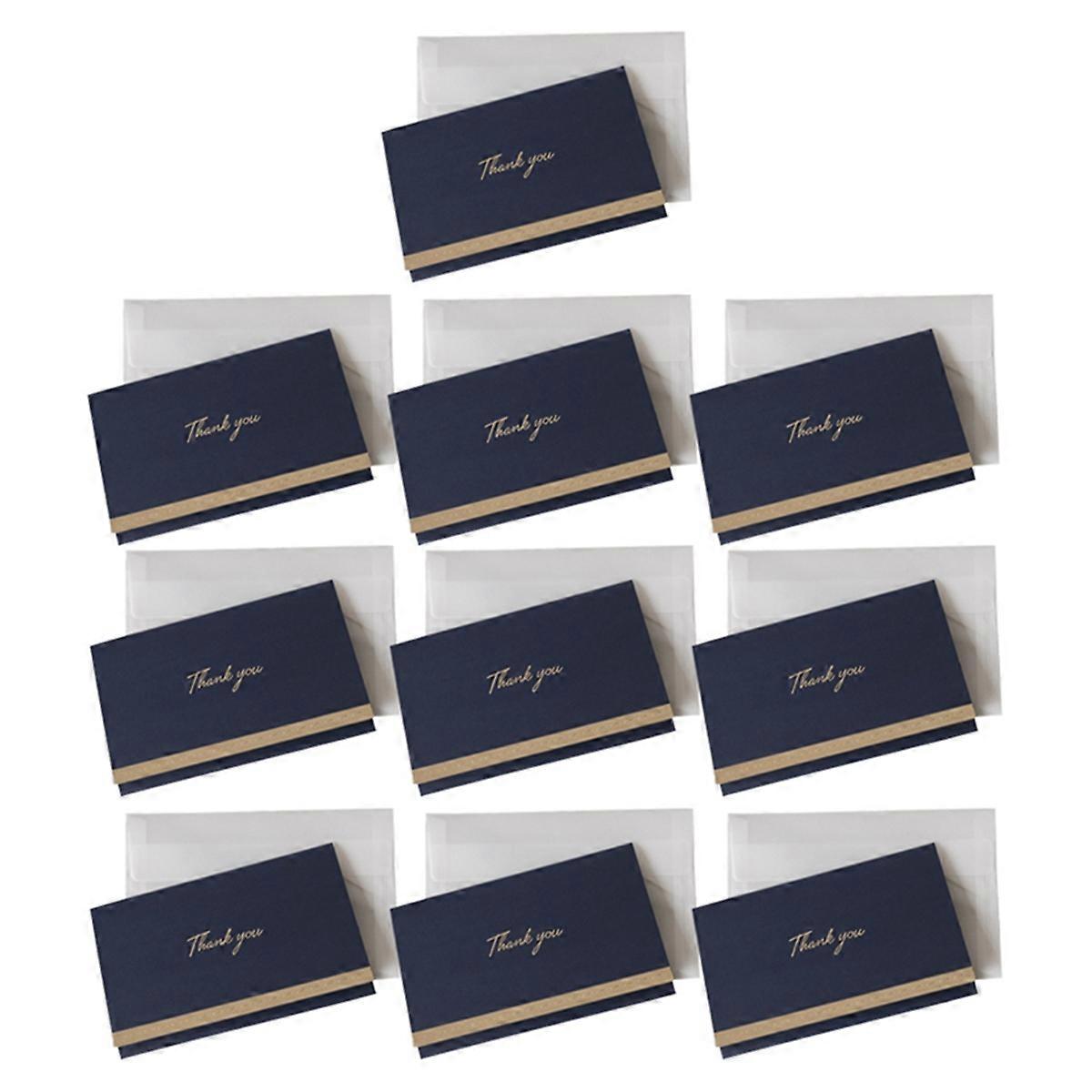 10PC Wedding Greeting Card with Envelopes,Thank You Notes Navy Blue