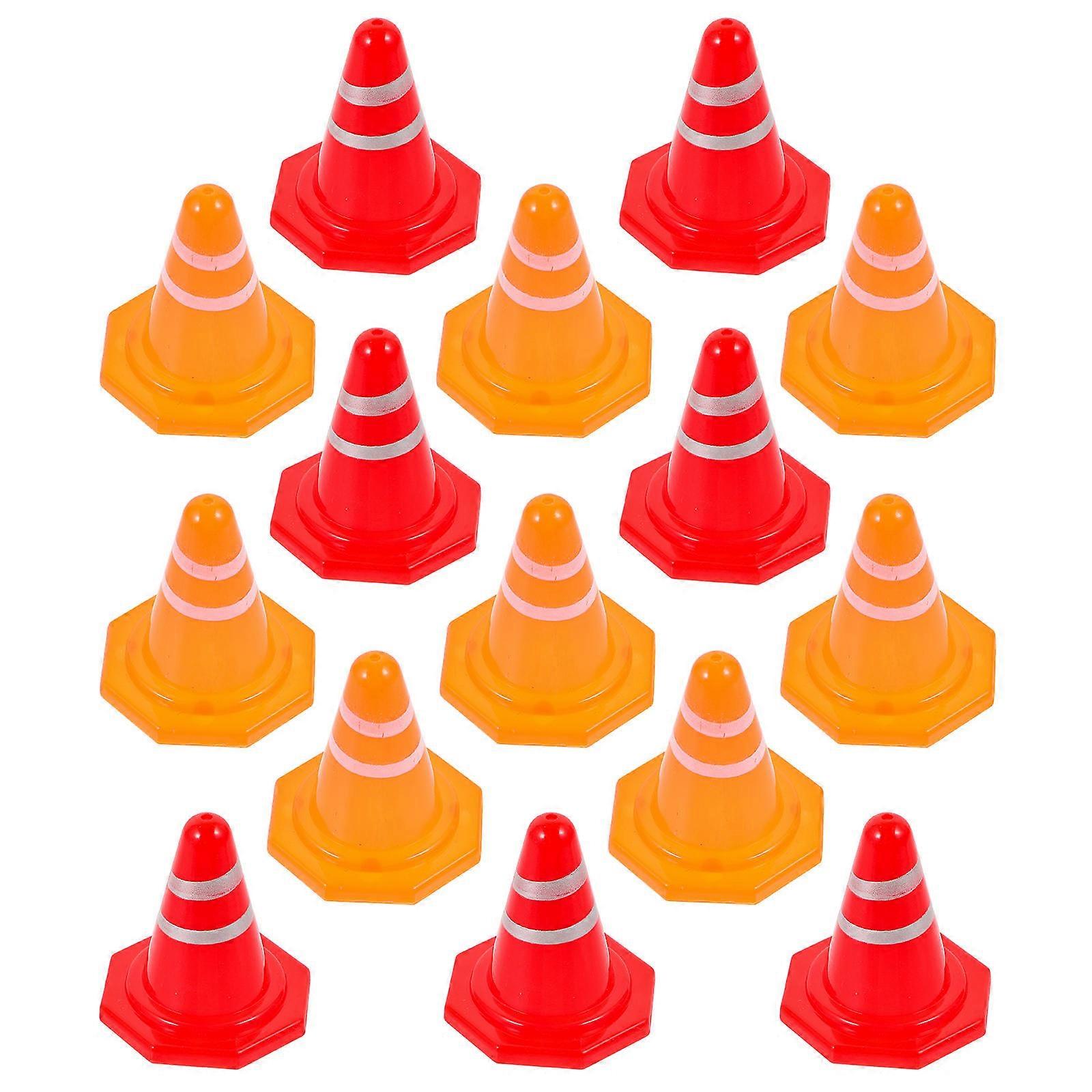 Mini Roadblock Model Toy for Toy Car Track 16Pcs Traffic Cones