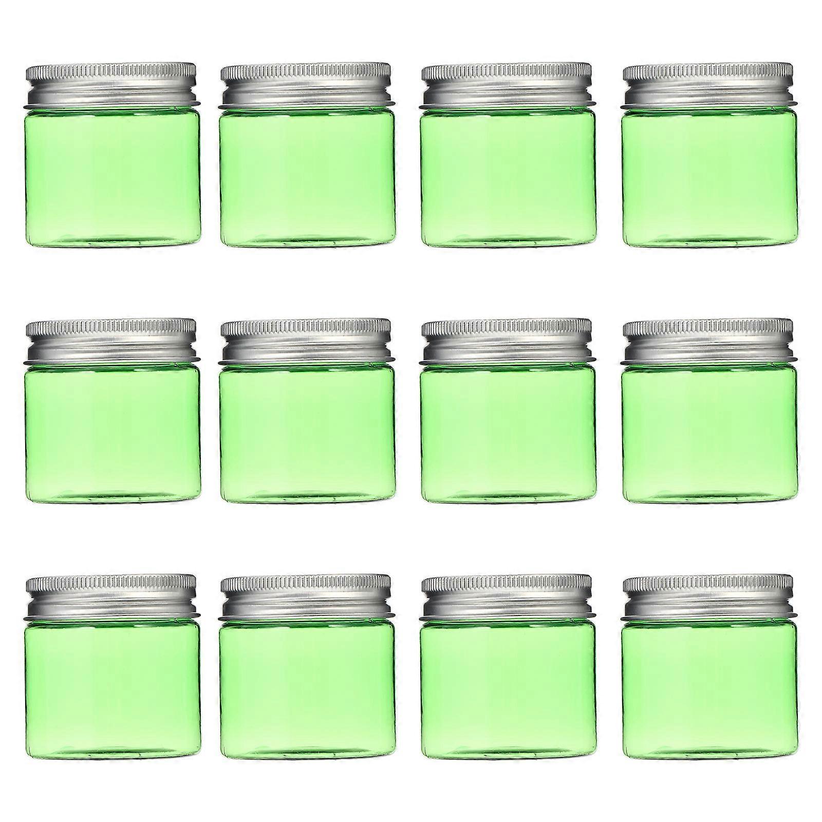 Empty Creams Container Plastic Jars for Storage 24Pcs Green Color
