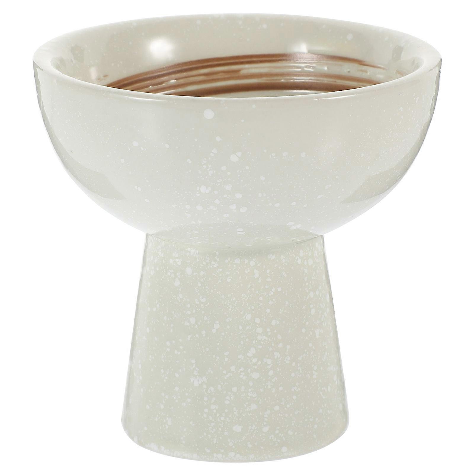 Footed Decorative Bowl 5Pcs For Serving Desserts And Displaying Fruits Classy .50X9.30X9.30CM Beige Ceramic Perfect For Various Occasions
