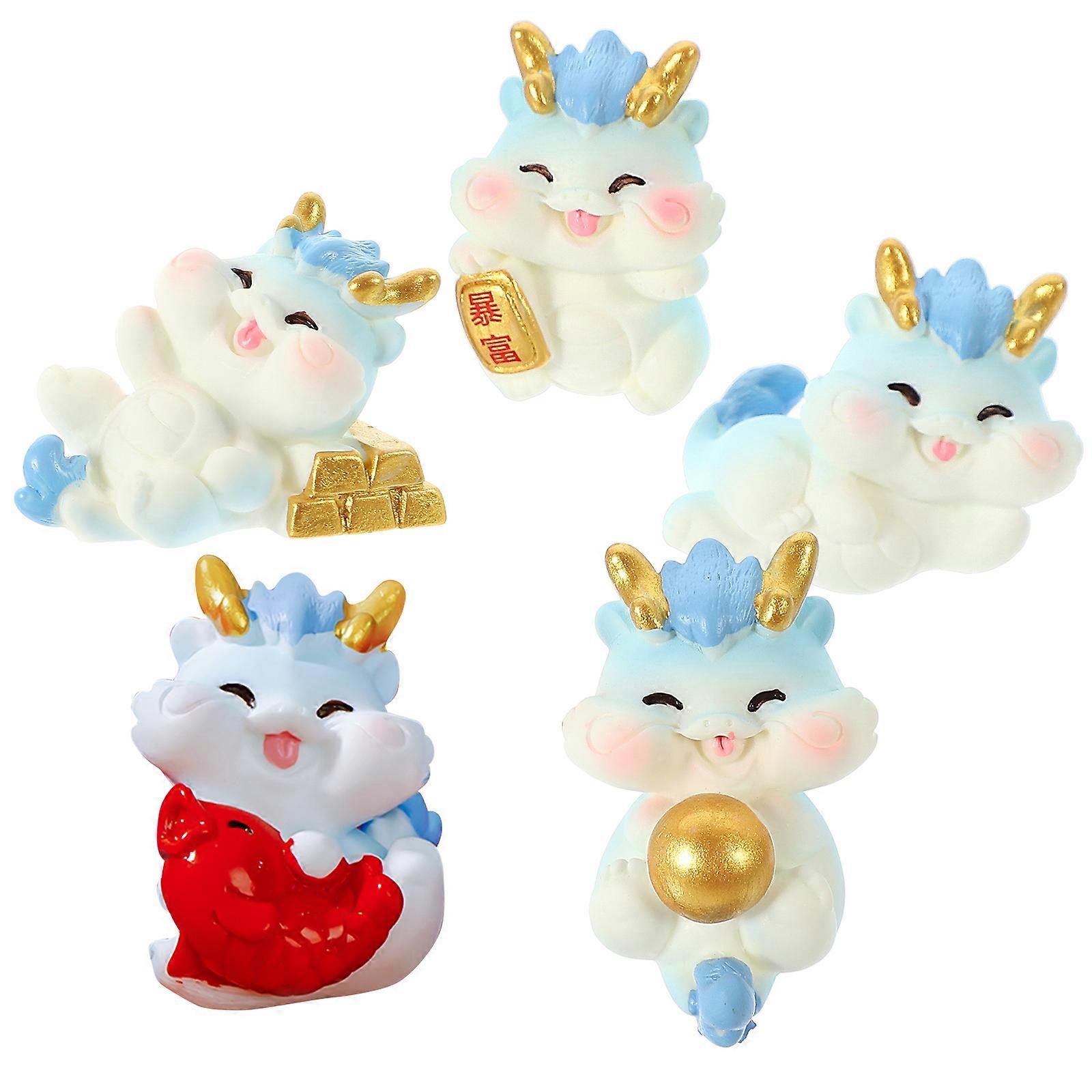 Dragon Figurine for Home Decoration 15Pcs Assorted Color Resin Set