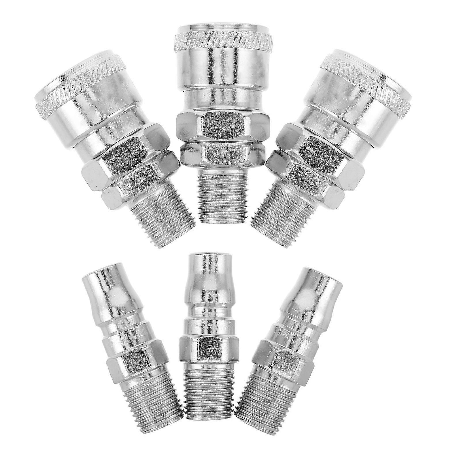 Push to Connect Air Hose Fittings Hydraulic Quick Connect 9Pcs Steel