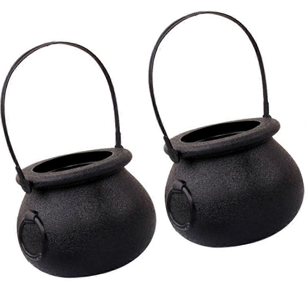 Halloween Candy Cauldron for Holding Candy 6Pcs Plastic Containers Black