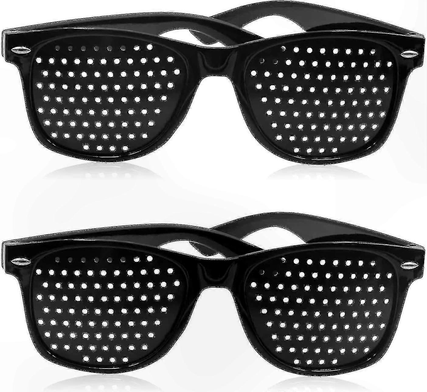 Schwarze Unisex-Lochbrille zur Stärkung der Augen (2er-Pack)