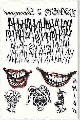 ماء مؤقت الوشم ملصق جمجمة جوكر مهرج نمط الوشم نقل المياه الجسم الفن وهم وهمية للنساء الرجال-2025