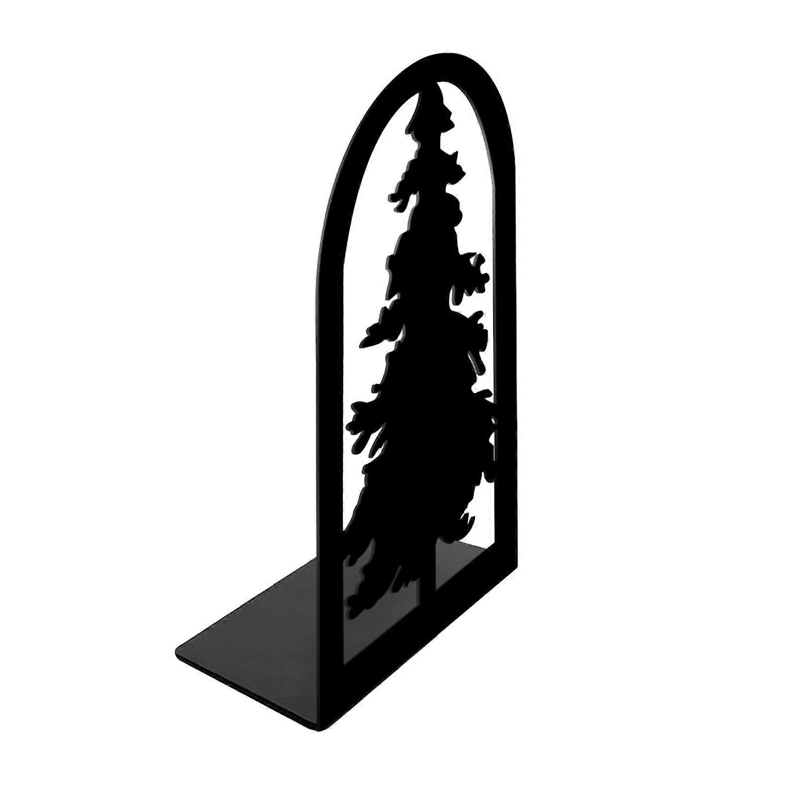 Metal Book Stand Simple Book Clip Fixed Book Storage Bookcase Desktop Organizer Book Leaning Christmas Tree Design Bookcase