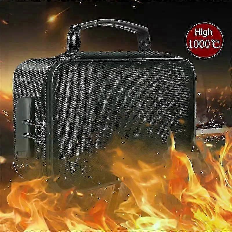 صندوق مستندات مقاوم للحريق حقيبة مستندات مقاومة للحريق مع قفل حقيبة آمنة مقاومة للماء مقاومة للحريق من 3 طبقات لملف شهادات جواز السفر