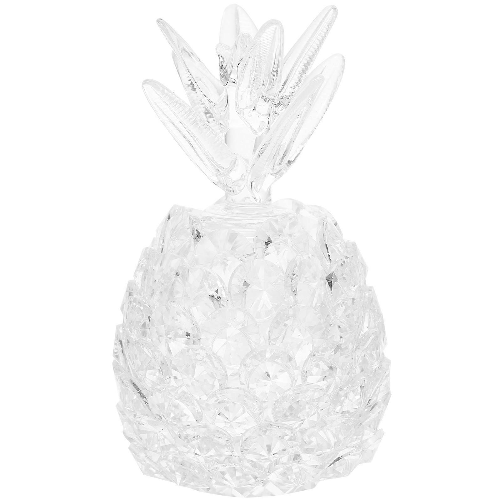 Pineapple Table Decor Artificial Home Item Stylish Transparent Crystal 1Set