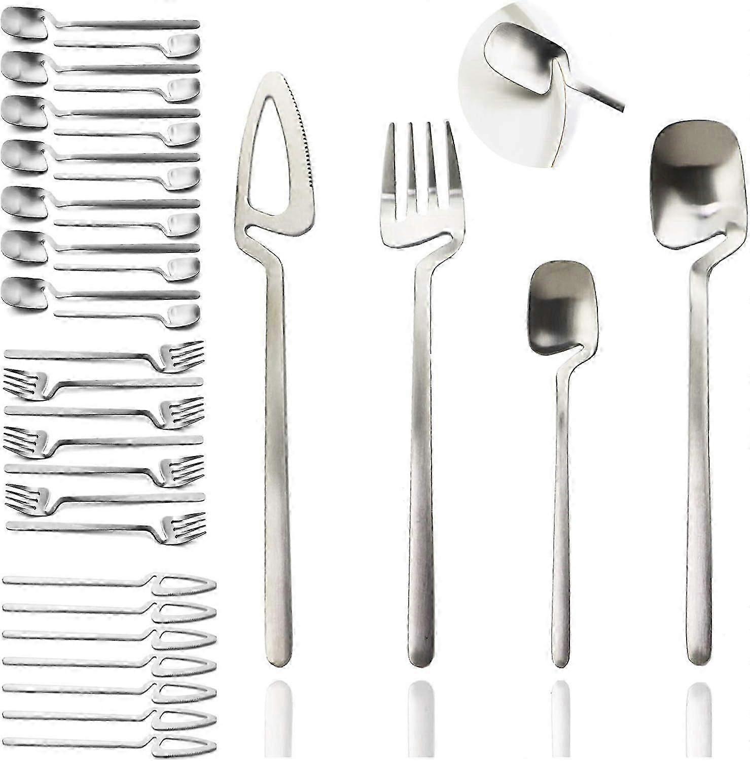 2025 Latest Model  Flatware Set 32-piece Silverware Set Matte Finished Cutlery Set Service for 8