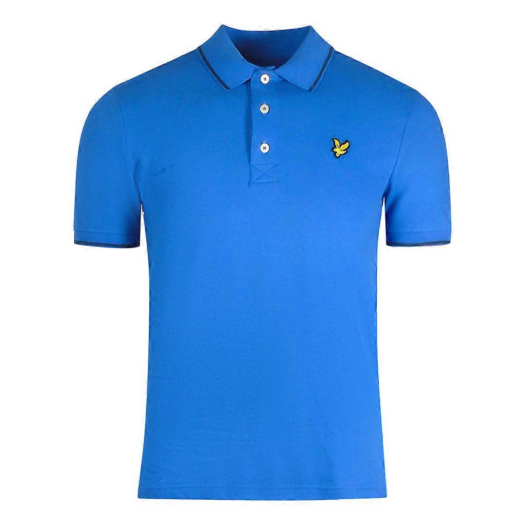 Lyle & Scott Tipped Collar Spring Blue Polo Shirt