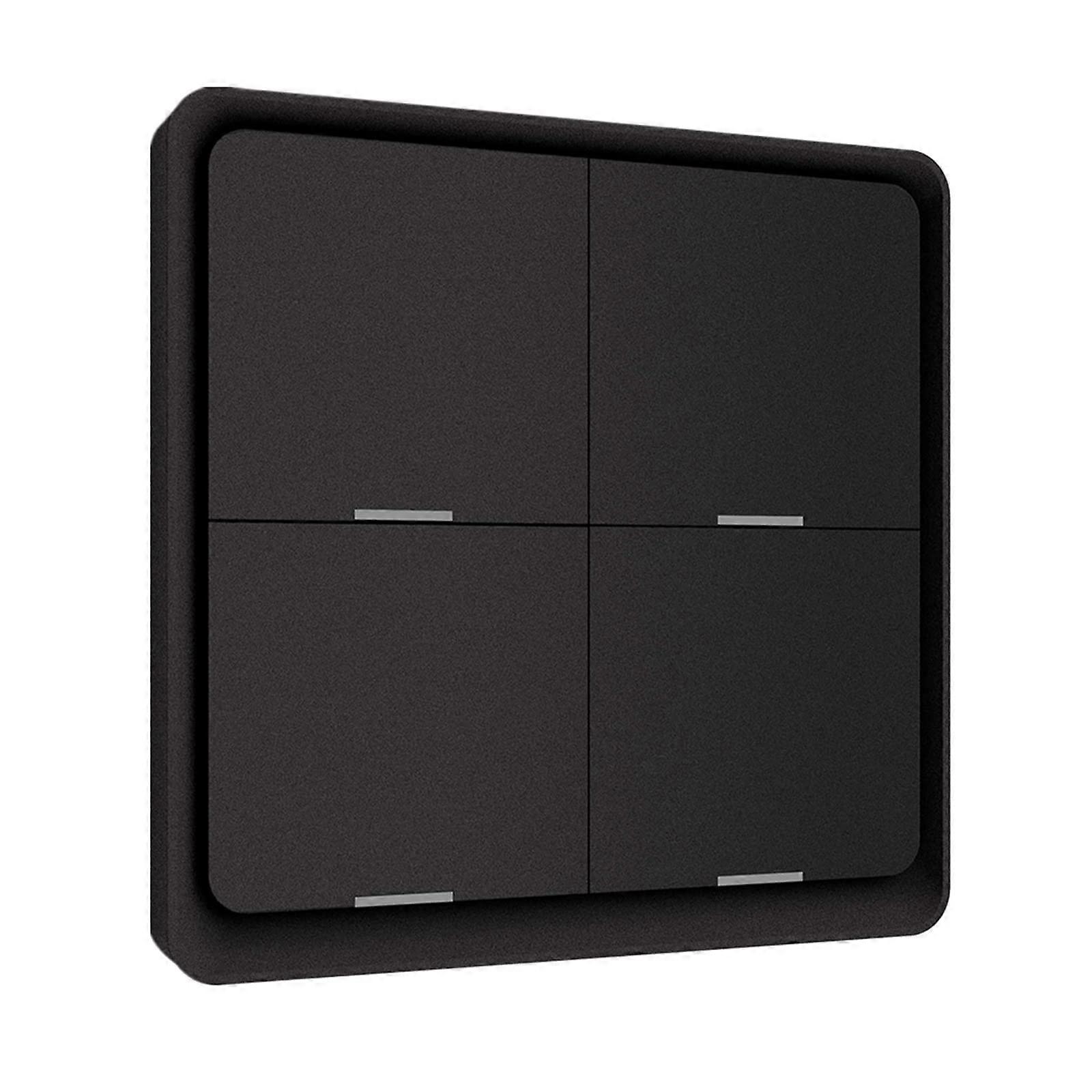 ZigBee Wireless Remote Control Smart Switch Wall Panel 4Gang Black Requires Go ZigBee Hub Smart Life App for Tuya