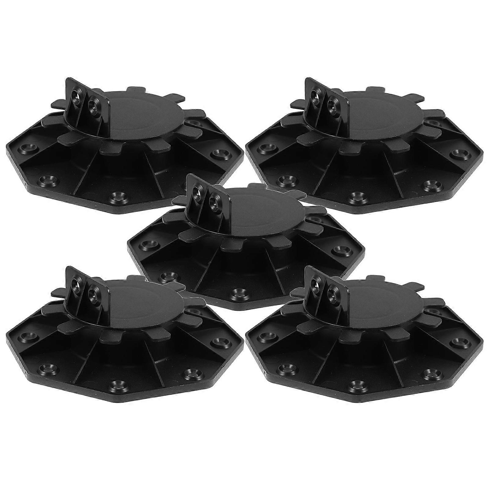 Outdoor Adjustable Deck Support Pedestal for Deck Foundation 5Pcs Black