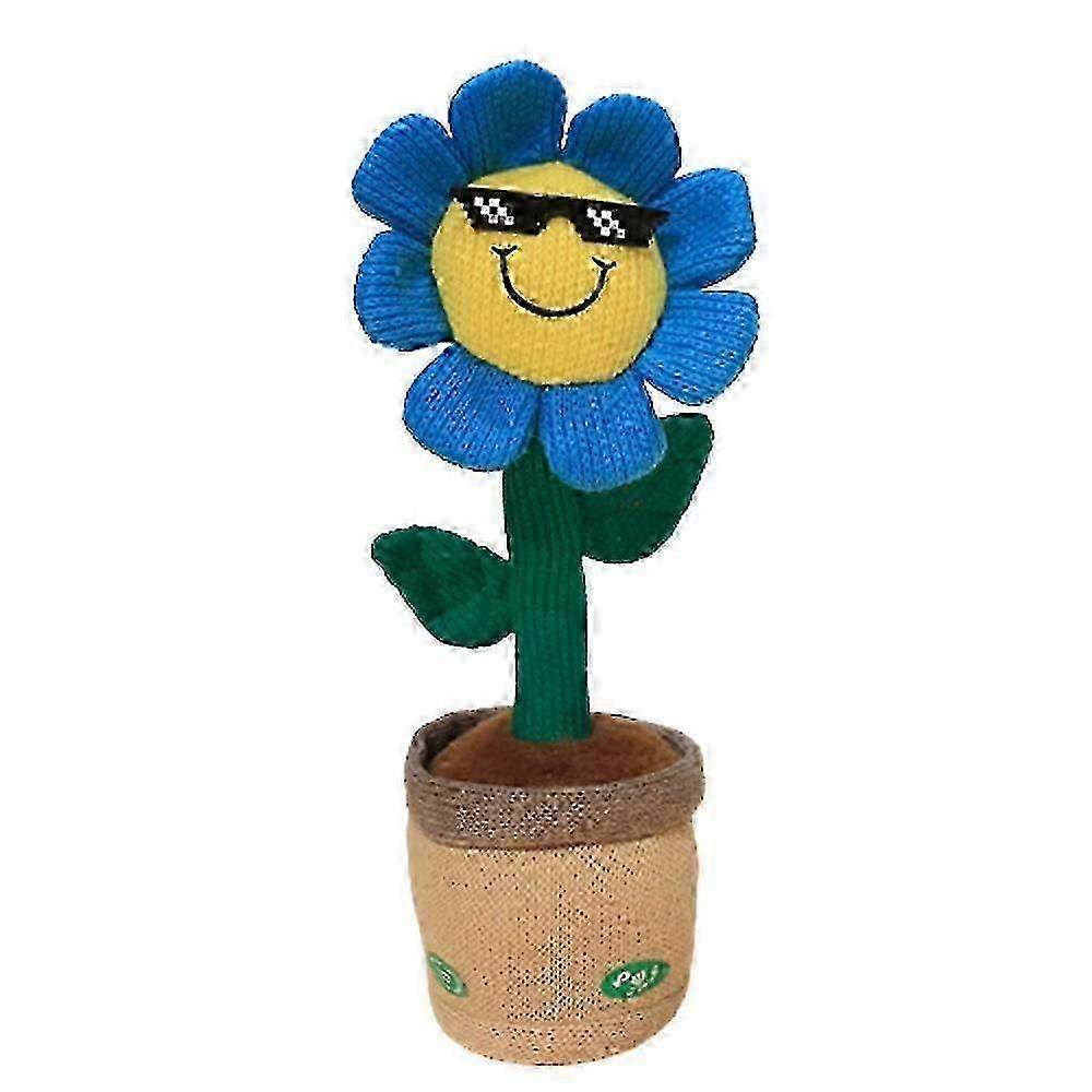 Electric Dancing Sunflower Stuffed Plush Doll Singing Twisting Rabbit Plush Toy - HZ