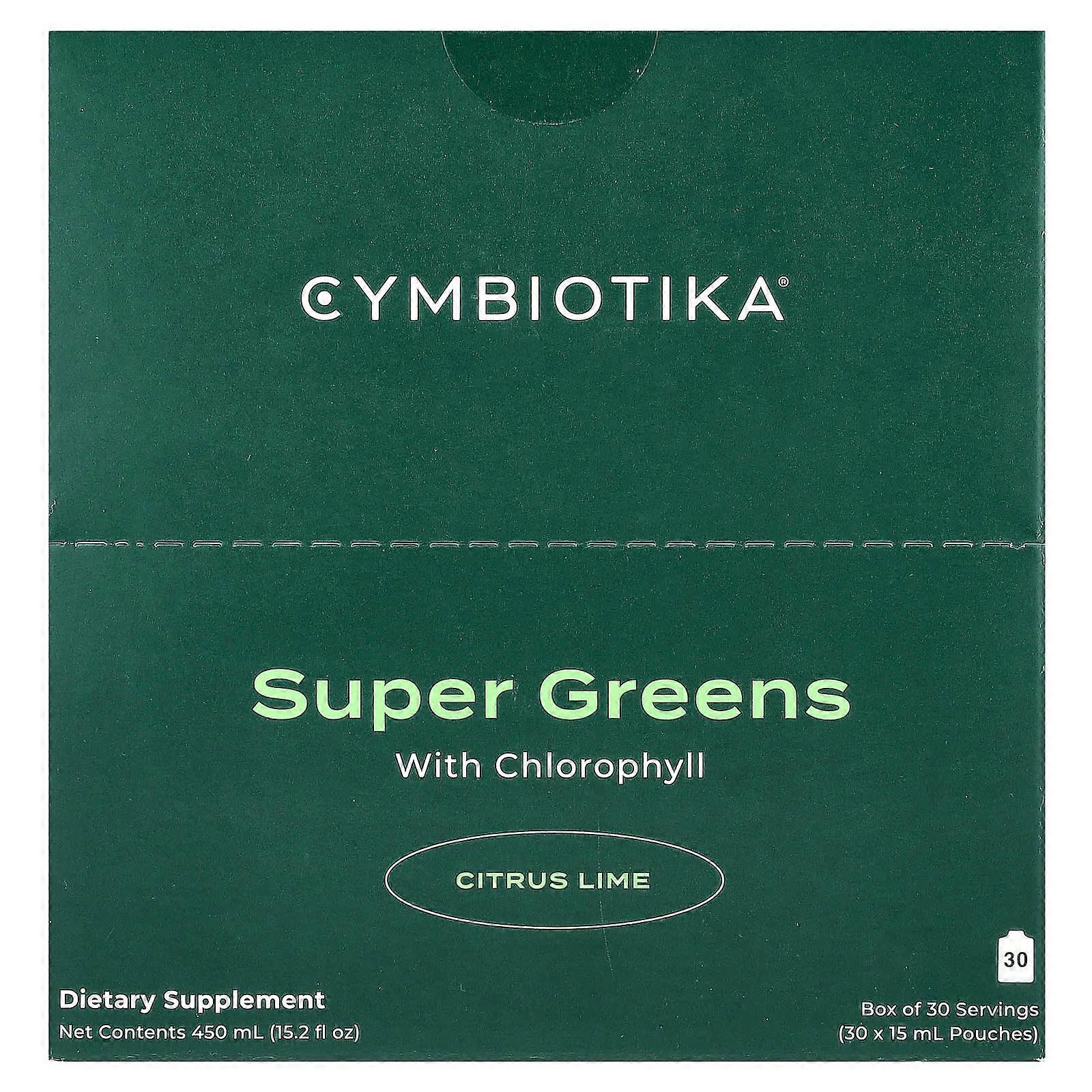 Super Greens, With Chlorophyll, Citrus Lime, 30 Pouches, 15 ml Each