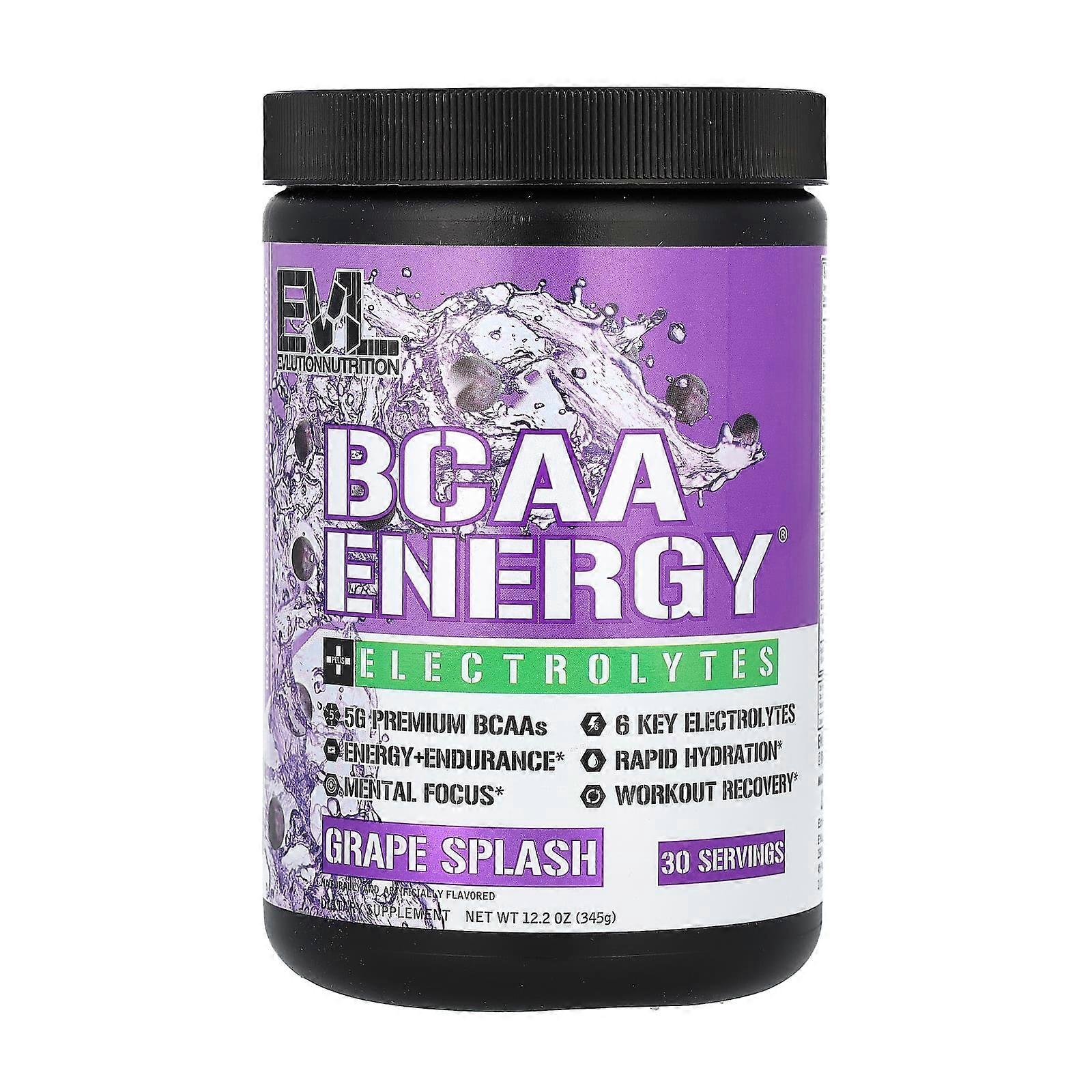 BCAA Energy Plus Electrolytes, Grape Splash, 12.2 oz (345 g)