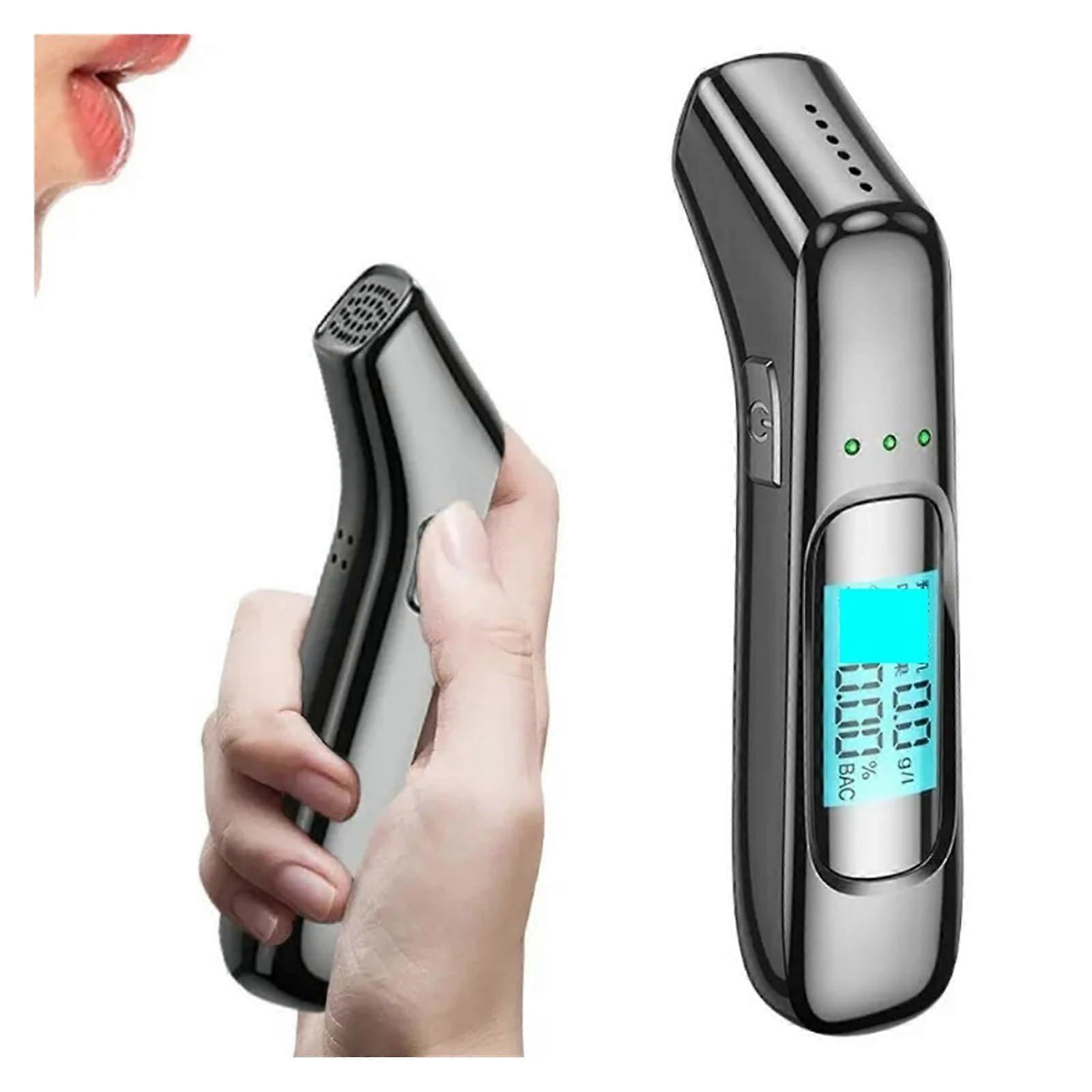 Alcohol Tester Professional Breathalyzer With Digital Display NonContact  Precision Black