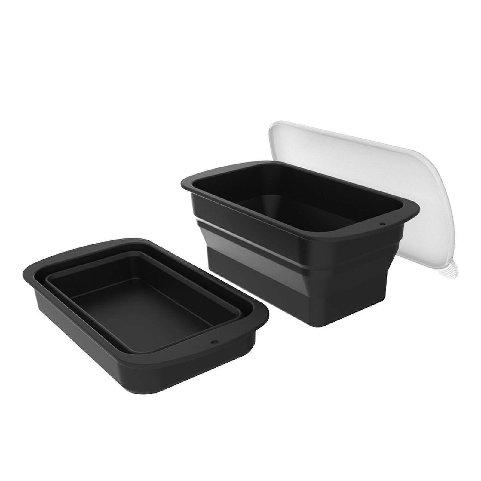 XIUH Kitchen Supplies Ice Cube Mold Silicone Extra Large Ice Block with Lid 8 Lbs Giant Ice Bricks Tray Reusable Giant Ice Cube Bricks Maker (Black)