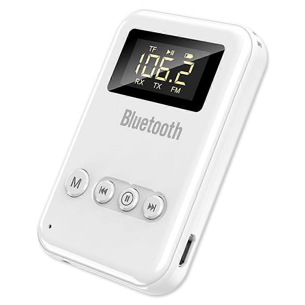 4-in-1 Bluetooth 5.0 Receiver Transmitter Wireless Audio Adapter 3.5MM FM TF Playback Adapter for TV Headset Speaker