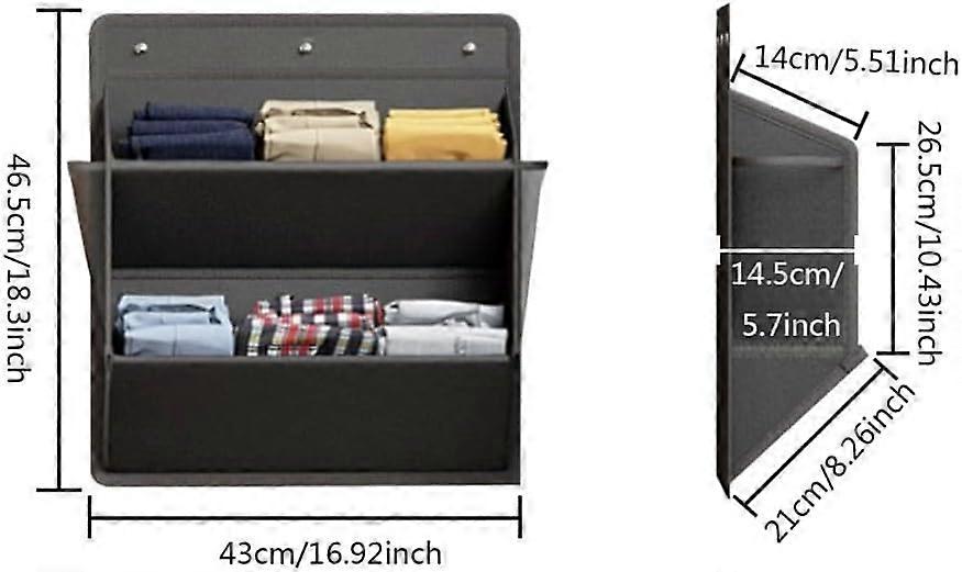 Shoe Large With Deep Pockets And Tape Spacesaving Wall Mount Door Storage Organizer For Campers Narrow Spaces Black