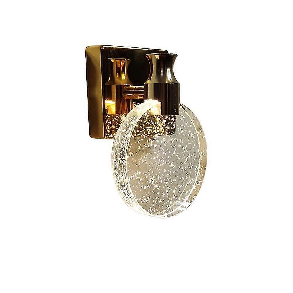 6W Warm Light Gold Crystal Wall Lamp