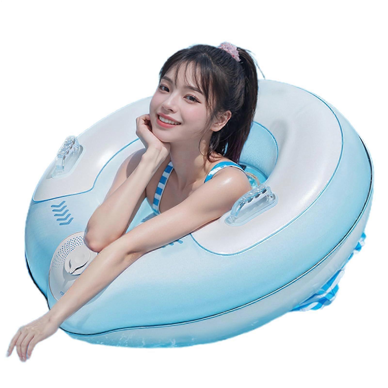Beach Floats Ring Pool Float With Handles, Foldable Large Capacity For Pool Lake River Travel, Lake Blue