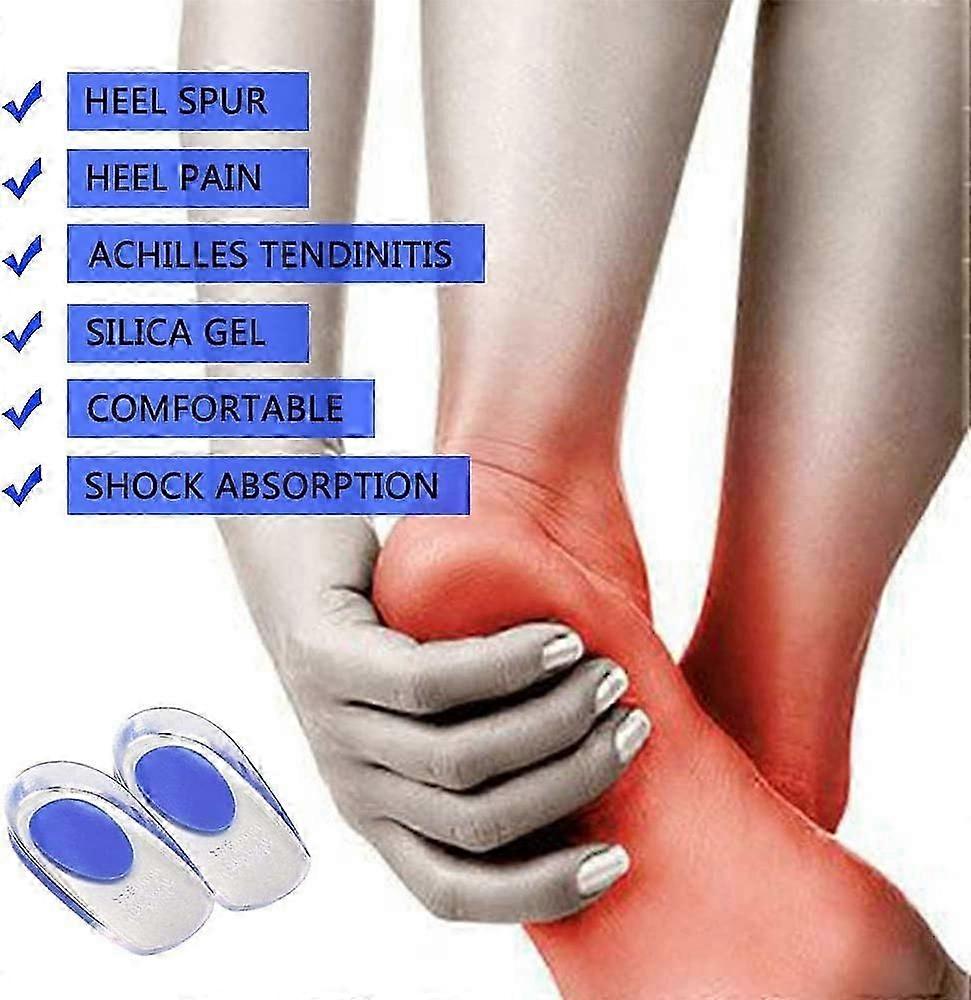 3 pár gél sarokcsésze talpi fasciitis betétek - szilikon gél sarokpárnák sarokfájdalomra, csontpótlásra és Achilles-fájdalomra, gél sarokpárnákra és csészékre, párnára & sh