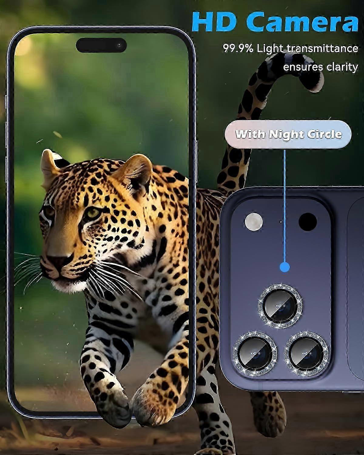 Glitter Titanium BlueGlitter Camera Lens Protector compatible with iPhone 17 Pro/iPhone 17 Pro Max, Anti-Scratch HD Tempered Glass, Shatterpr