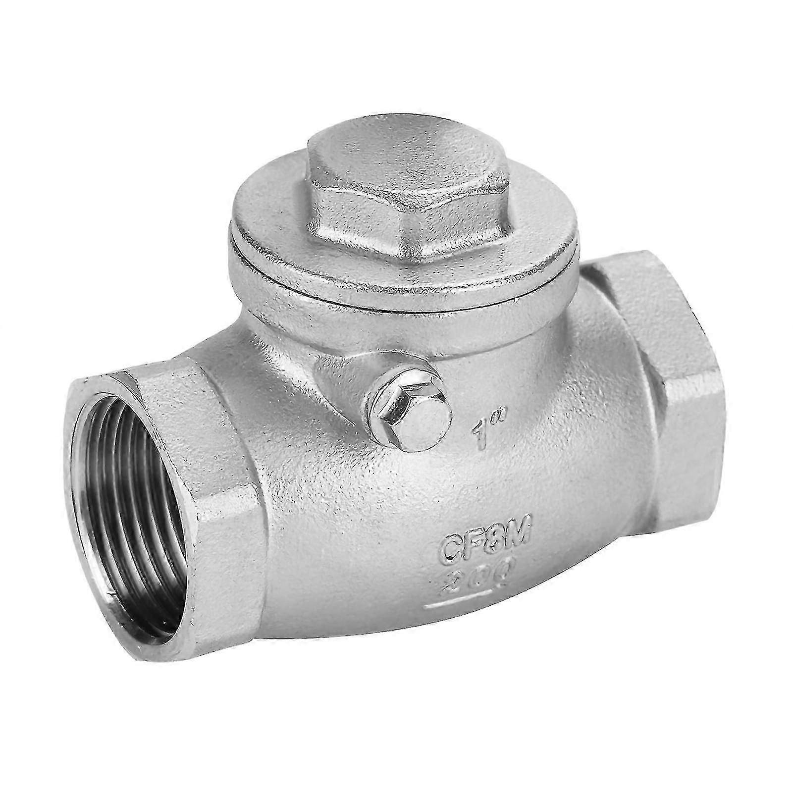 Stainless Steel One-way Swing Check Valve 1 Dn25 - Female Thread Design Rated For Wog 200 Psi - Durable Flow Control Solution