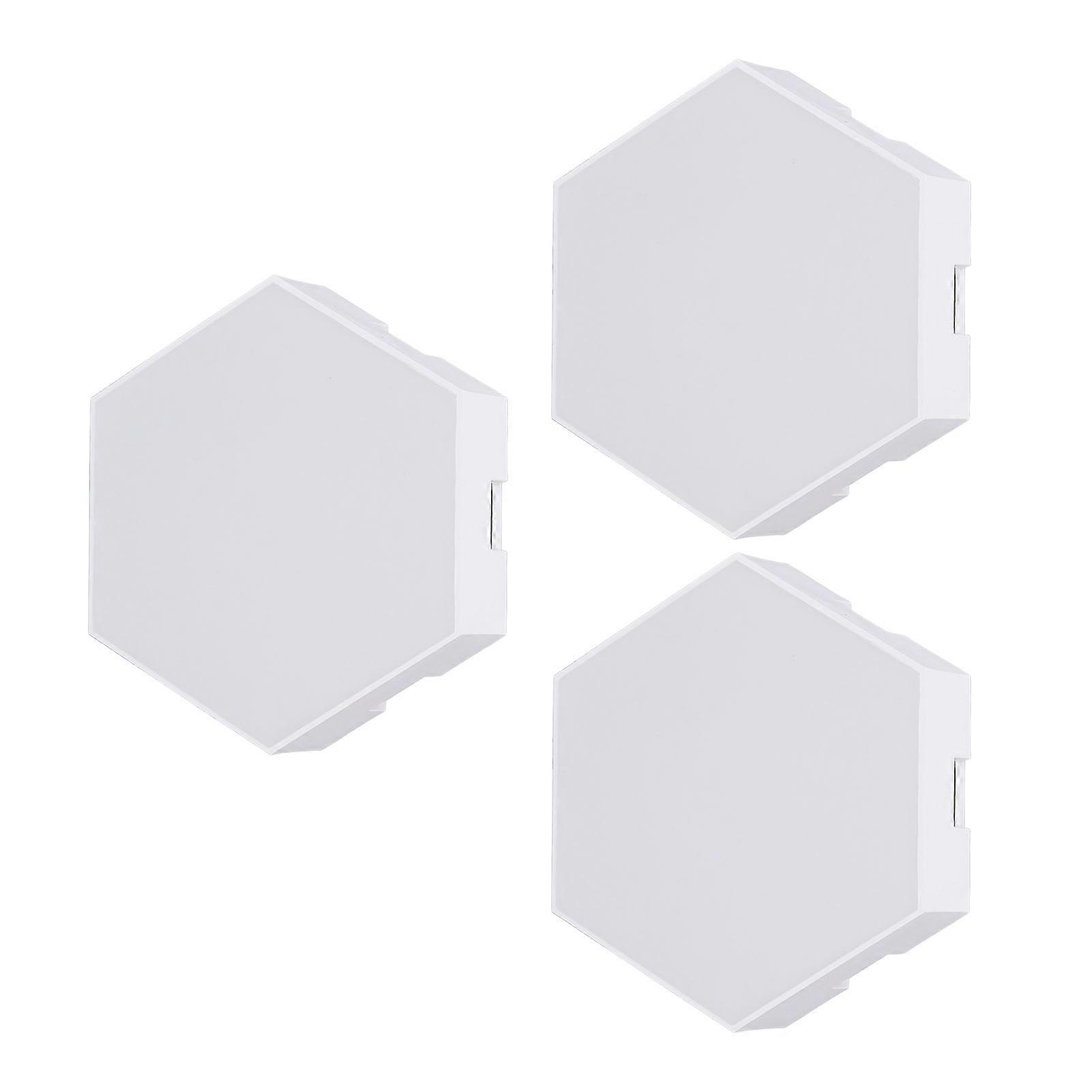 3 Sets Hexagonal Wall Lights Remote Control Touch Sensitive Colorful RGB LED Modular Splicing Lamp USB Powered 